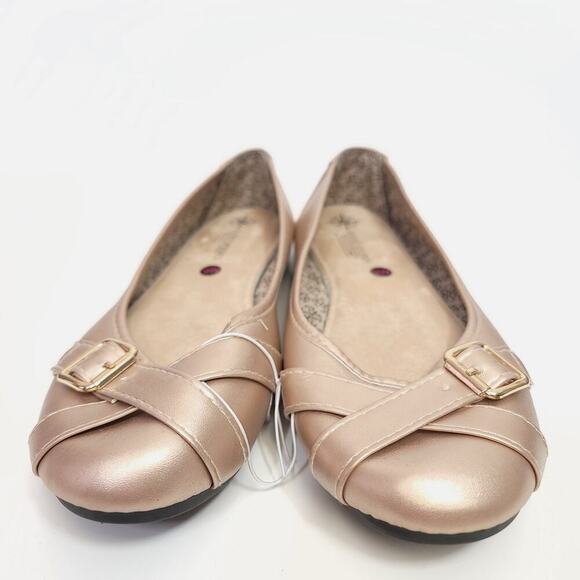 Harborsides Flats Ballet Flat Shoes Size 9 Metallic Rose Gold Wide Width - Picture 2 of 12